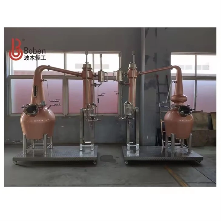 300L 180L छोटे आकार व्हिस्की कॉपर ट्विन्स पॉट स्टिल